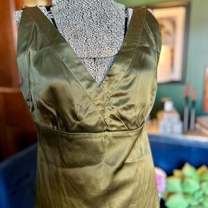 Signature Olive Green Silk Dress